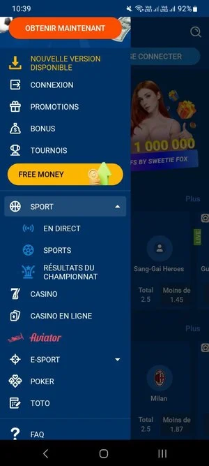 Fonctionnalité Mostbet CI